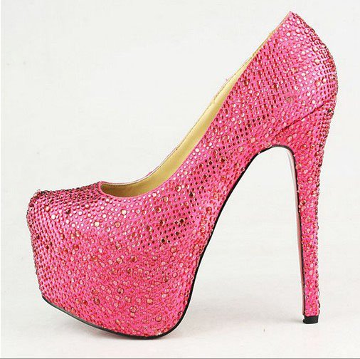 high heels plateau pink