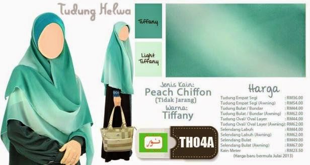 warna tiffany tudung bulat bidang 60 helwa