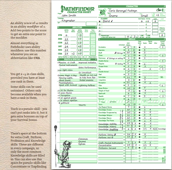Gaming Advice and Tools Pathfinder Character Sheets