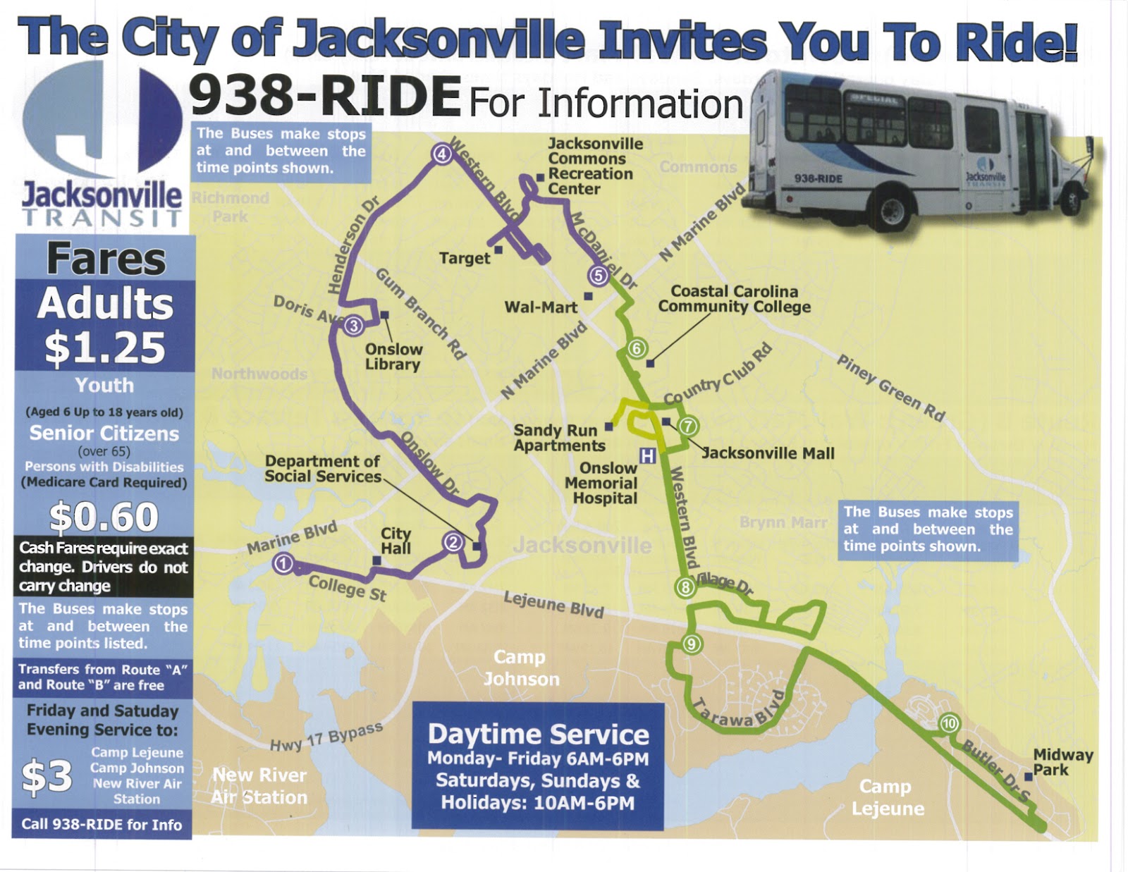 Jacksonville, North Carolina Real Estate Take the Bus!! Jacksonville