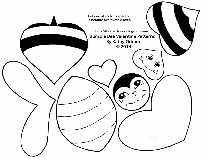 "Bee Mine" Valentines Thrifty Scissors