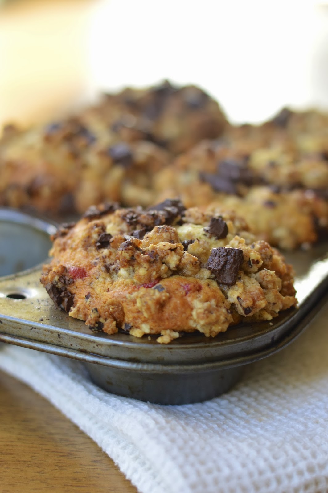 Raspberry Chocolate Chunk Muffins with Hazelnut Crunch Virtually