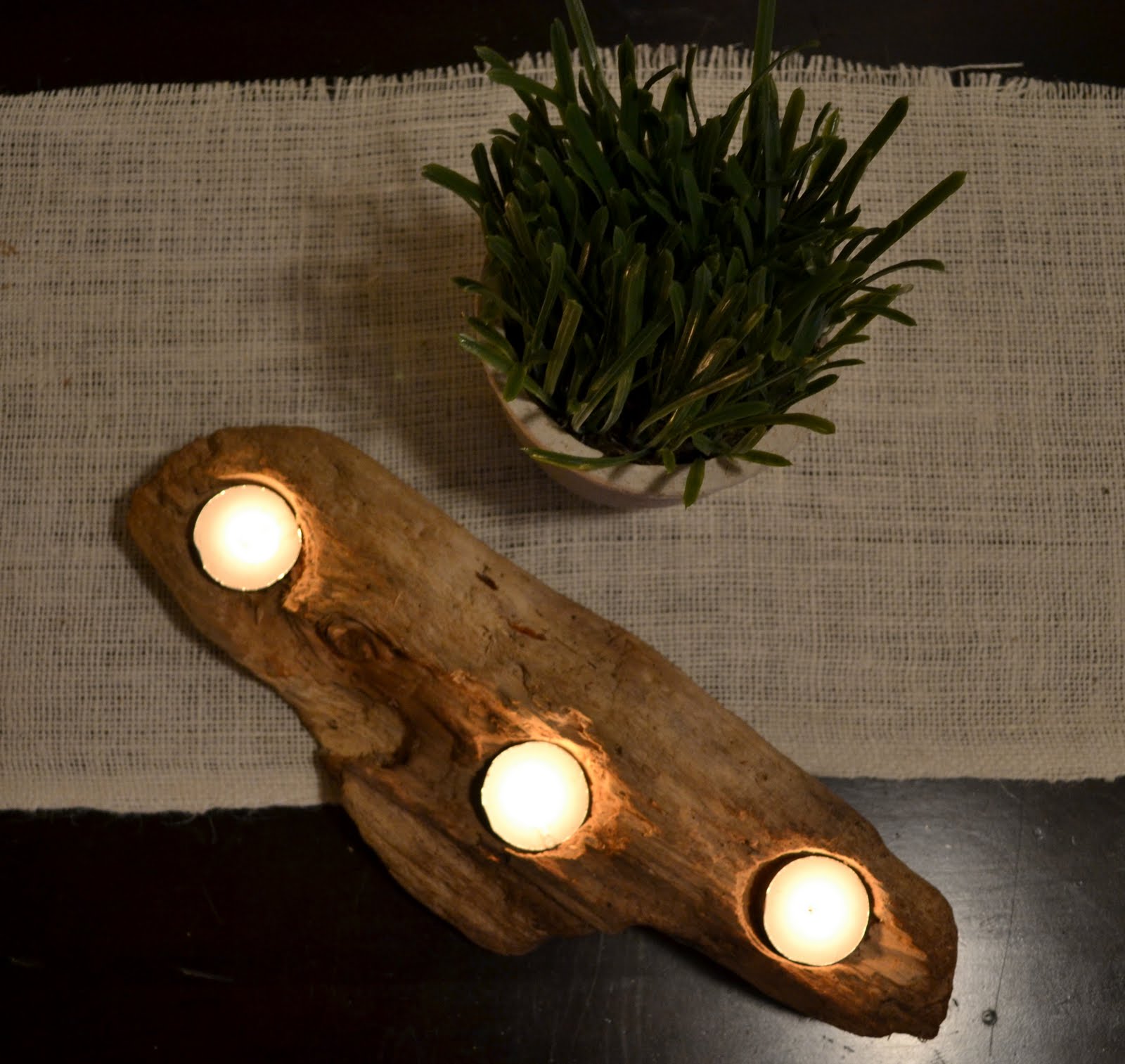 the poor sophisticate Driftwood Candle Holder Tutorial