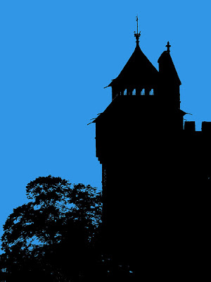 Cardiff Castle and a Blue Sky Cardiff Castle Dusk