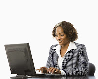 business woman on computer