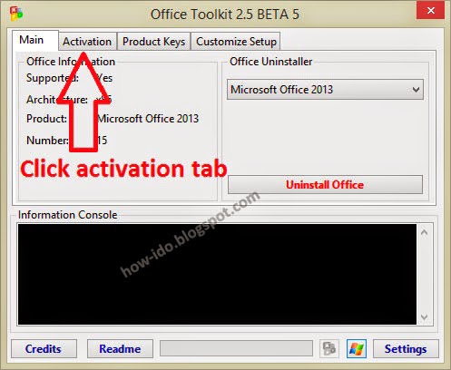 how to activate ms office 2013 using a batch file