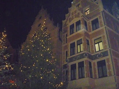 Christmas in Hannover Christmas tree decoration in front of my house, Hannover