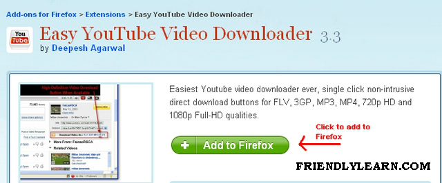 using easy youtube video downloader firefox
