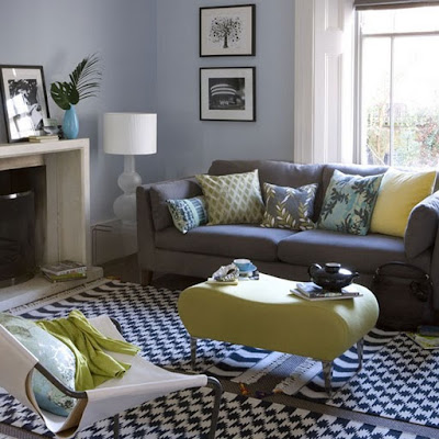 Blue Grey living room, Design of a living room, living room