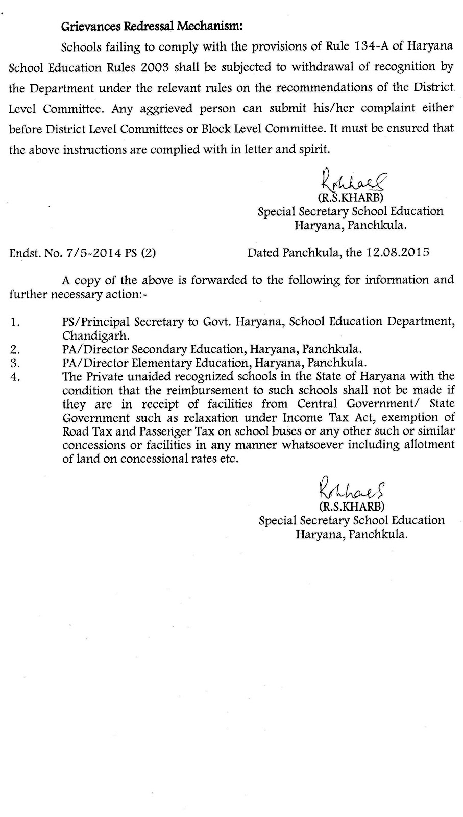 Surinder Khurana Mechanism for implementation of the provisions of