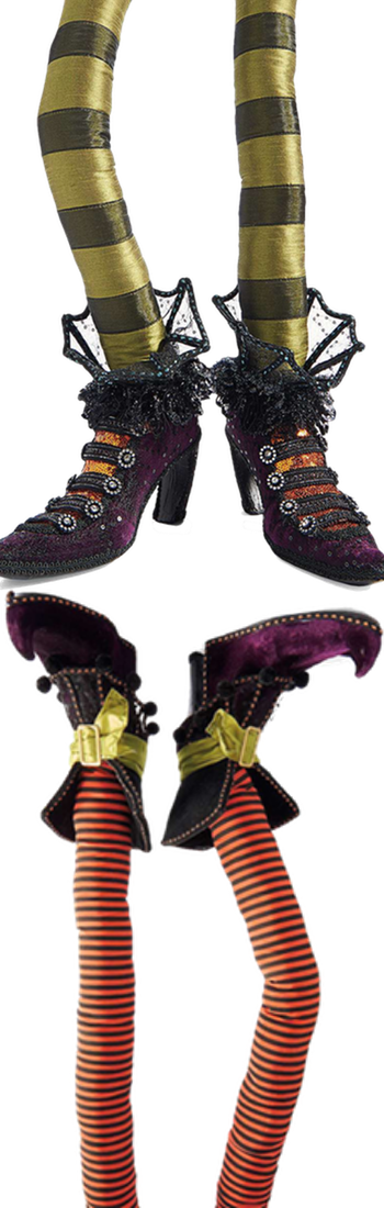 Grandin Road Pair of Decorative Witch Legs (available in orange and green)