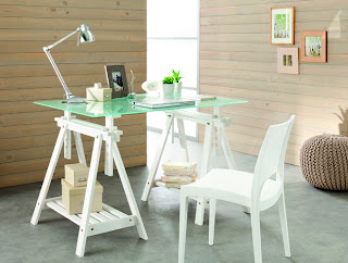 Bureau Moderne Tréteau : Tréteaux et plateau : le bureau classique ludivine clavel