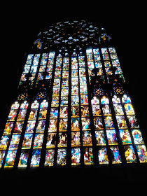 Stained glass windows inside the Duomo, Milan