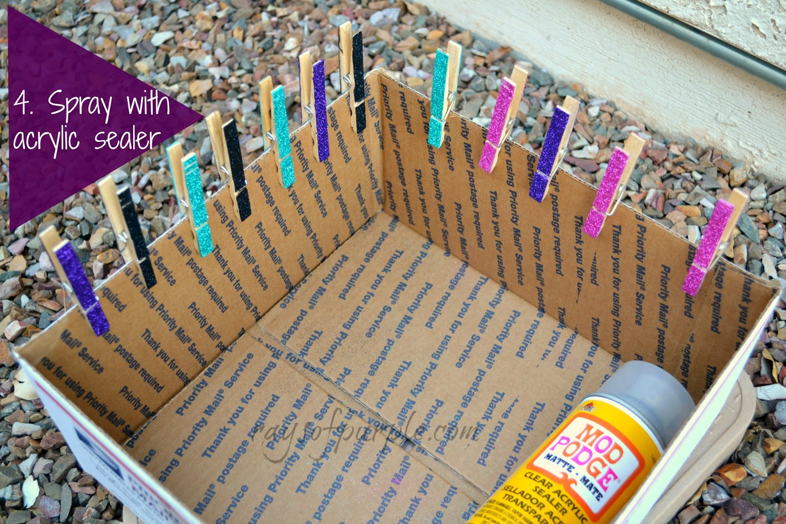 Rays of Purple 2013 Frame With Clothespins DIY