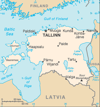 Estonie Carte Pays Departement