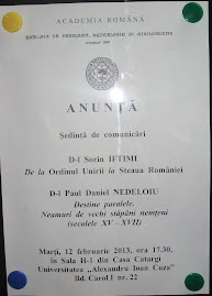 Afişul oficial al CNHGS-I, la avizierul Facultăţii de Istorie, UAIC, 12.02.2013...