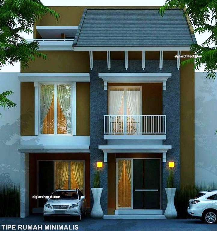 home design interior singapore: Rumah 2 Lantai Tampak Depan Rumah Minimalis