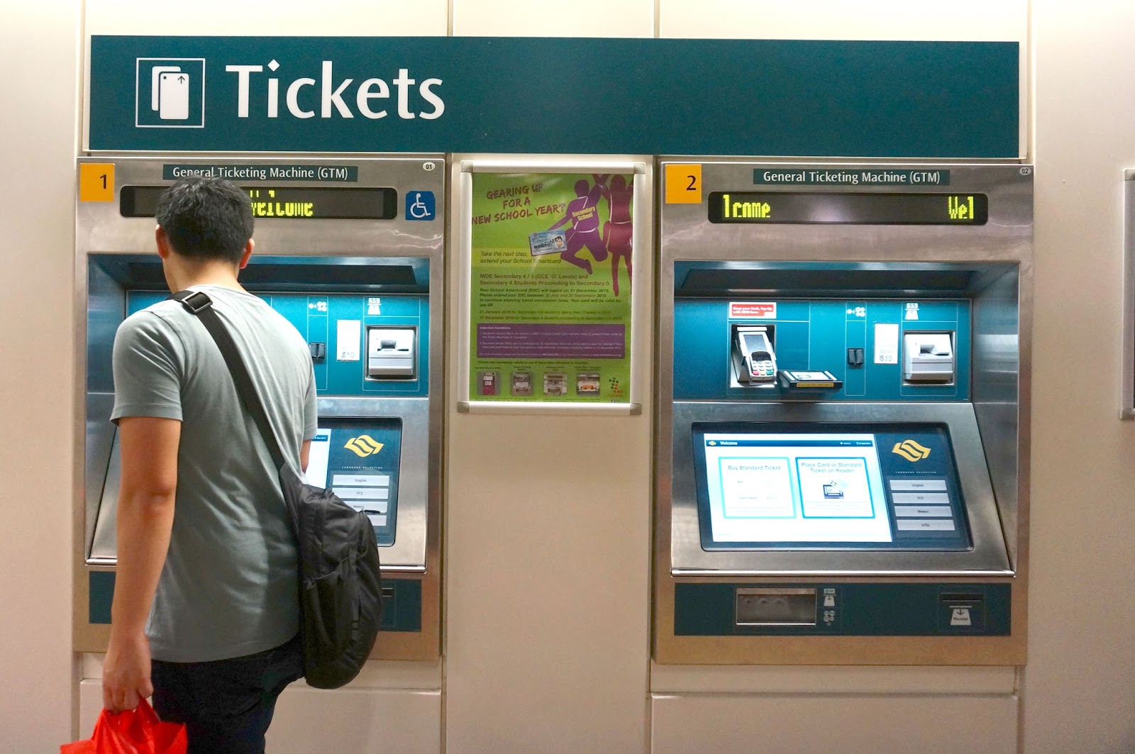 Walk with Cham Purchasing a Standard Ticket and Riding Singapore MRT