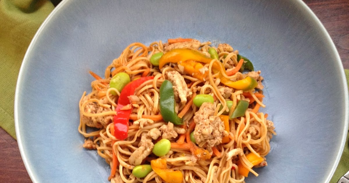 Chinese 5 Spice Ground Turkey and Soybean Noodle Stir Fry