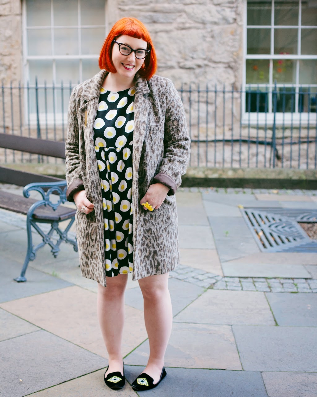 Helen Mint and Chillies Edinburgh Blogger, Scottish Blogger, Mint and Chillies, Ginger, Red Head, cat eye glasses, The Whitepepper egg dress, leopard print, Edinburgh, Edinburgh Blogger Project
