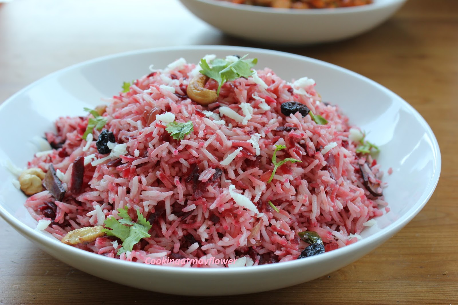 Cooking at Mayflower Beetroot Pulav/Beetroot Rice