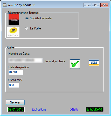Hcode10 Les Logiciels Gratuit Gcd 2 Generateur De Carte Bancaire Hcode10