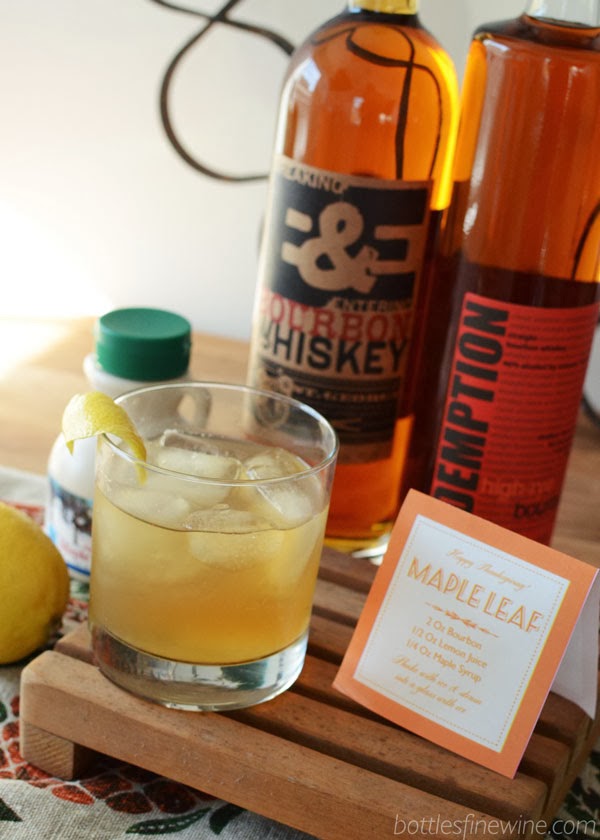 bourbon cocktail | Maple Leaf drink recipe sign