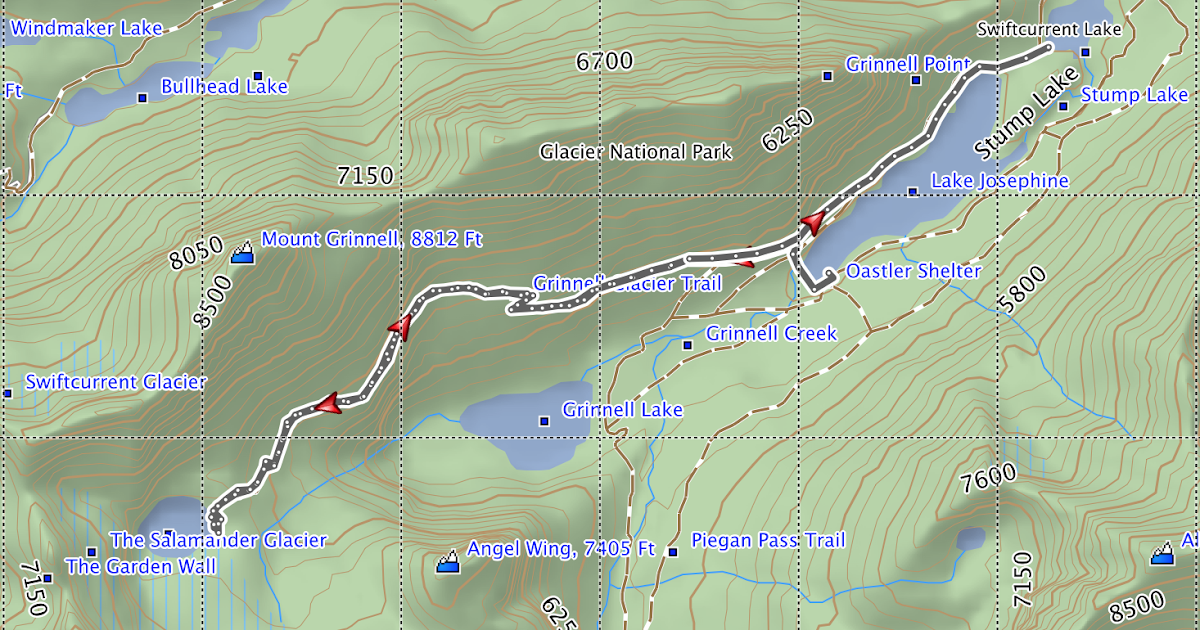 Scenes from the Trail Grinnell Glacier