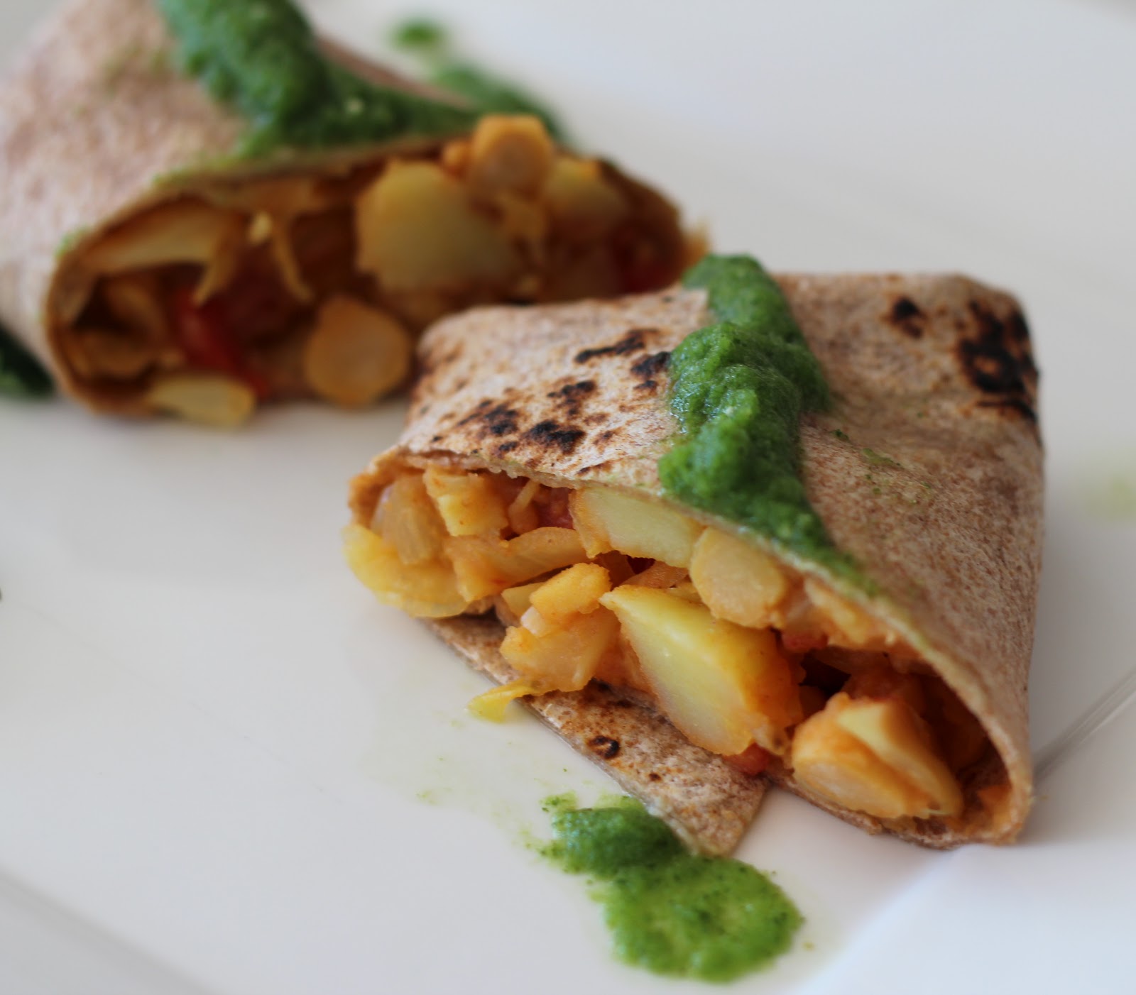 Lexi's Kitchen INDIAN STYLE BURRITOS WITH GREEN CHUTNEY