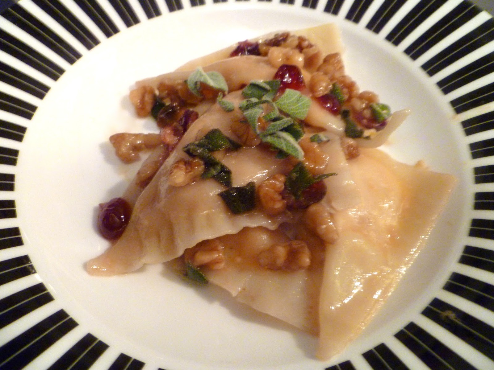 The Gourmet Student Butternut Squash Ravioli with Lemon Brown Butter Walnut Sauce