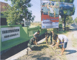 KORAMIL-18 KODIM 0725/SRAGEN LAKSANAKAN GERNAS INDONESIA BERSIH