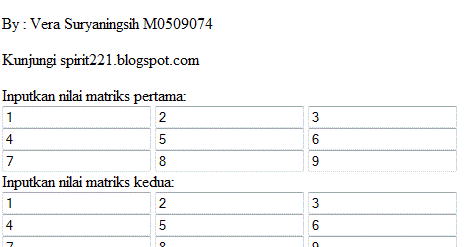 Spirit221 Perkalian Matriks Dengan Php