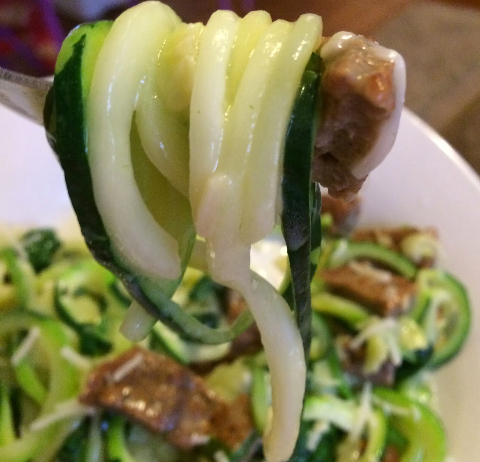 Low Carb Creamy Sausage and Spinach Zoodles First Time Mom and Losing It