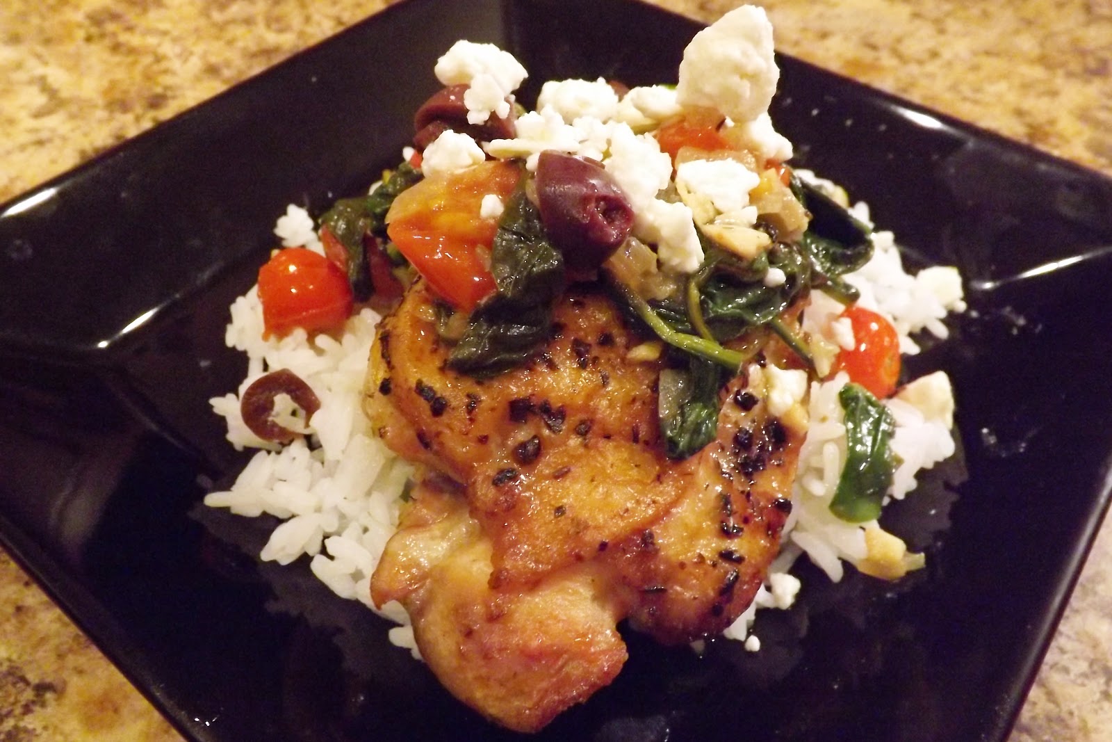 Make Your Someday Today! Tomato, Spinach and Feta Topped Chicken Thighs