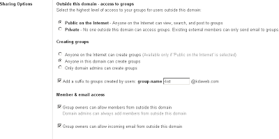 Google Groups Settings from the Google Apps Domain Control Panel