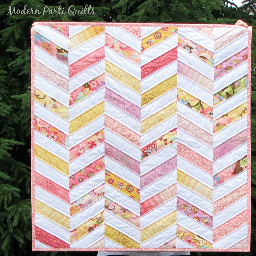Modern Parti Quilts Herringbone Quilt, Final Fat Eighth Bundle Project