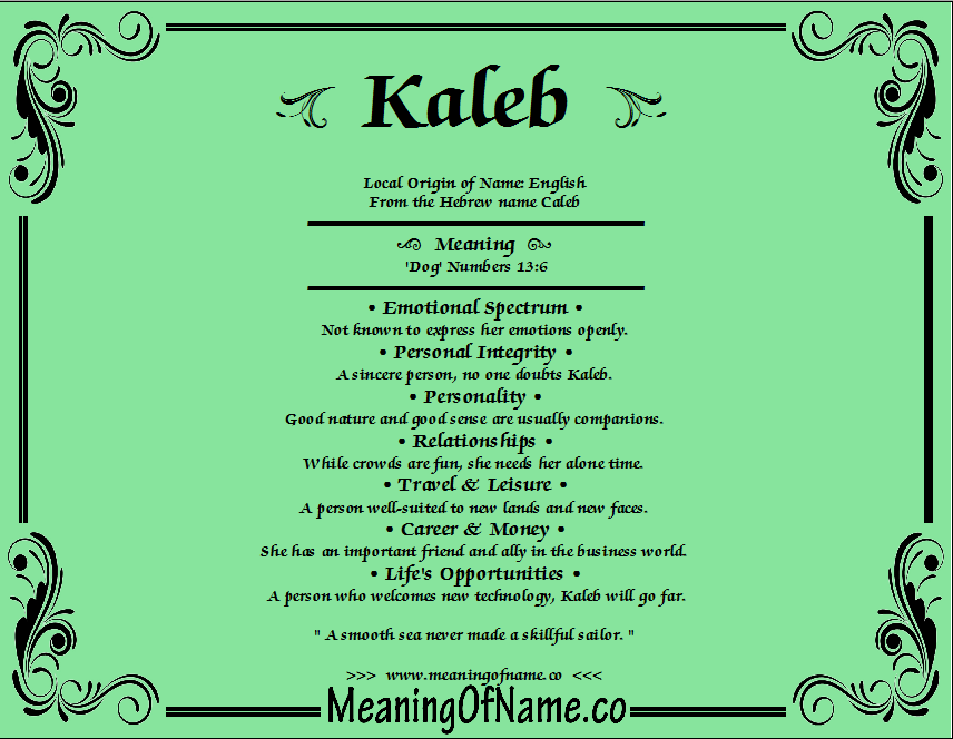 Kaleb Meaning of Name