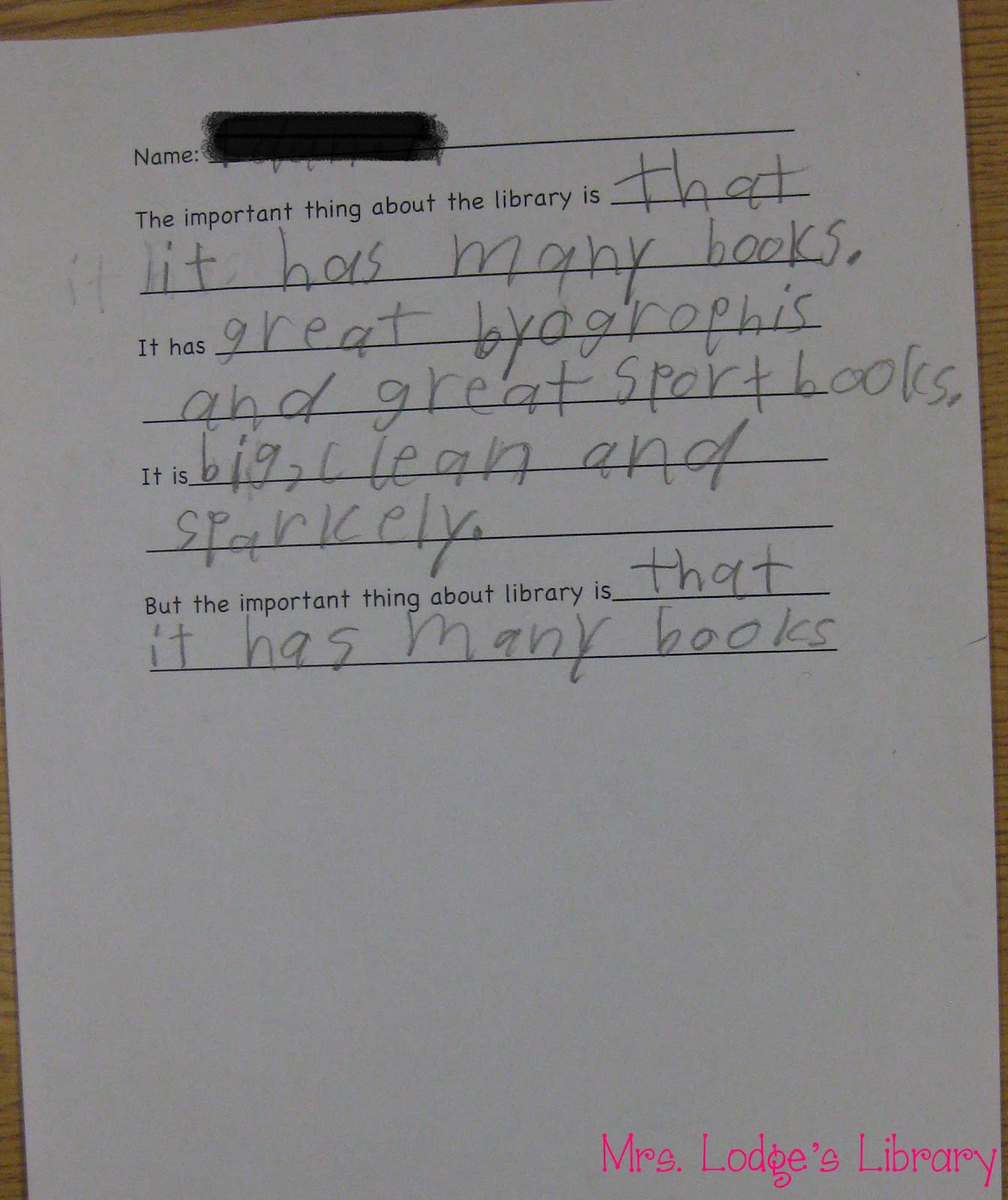 oops mrs lodges library the important book