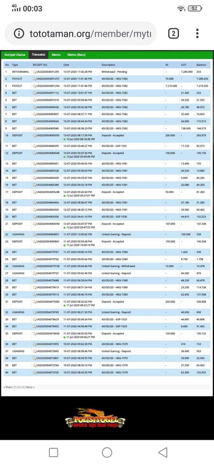 TAMANTOTO WIDRAW TIDAK MASUK KE REKENING