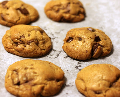 Nutella and hazelnut-stuffed browned butter chocolate chunk cookies