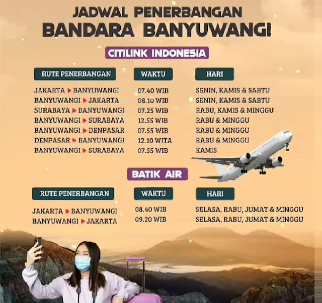 Jadwal penerbangan Bandara Banyuwangi terbaru