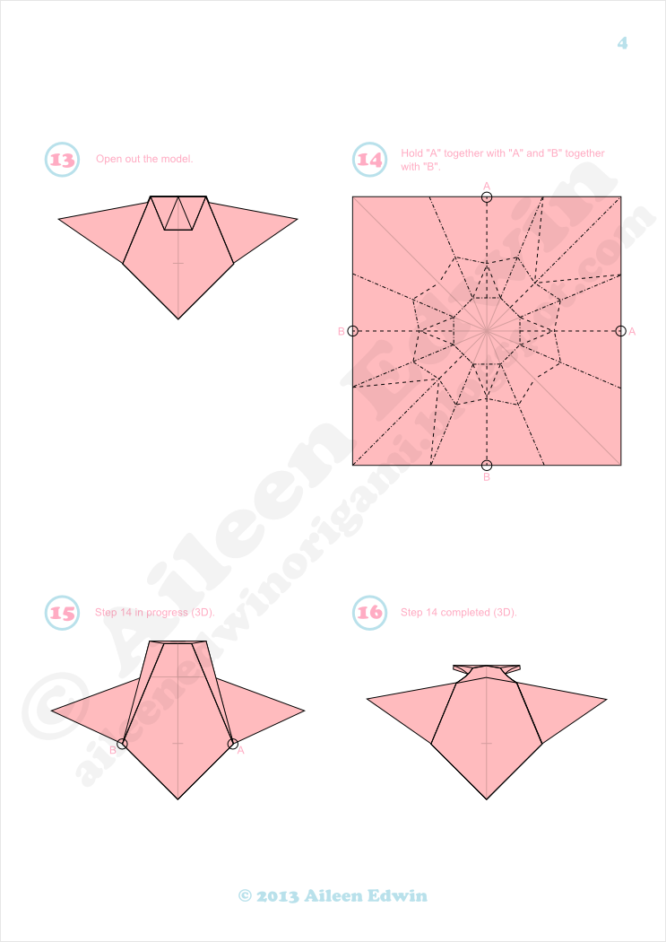 Origami Poppy Diagrams (Aileen Edwin)