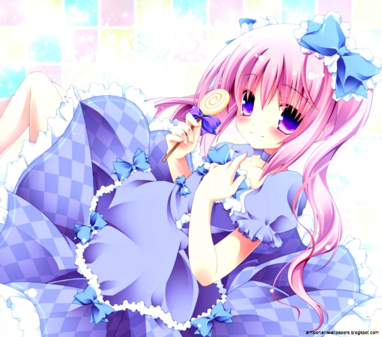 Adorable Cute Anime Girl Pink Purple Eyes Adorable Cute Anime Girl Pink Purple Eyes