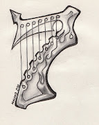 Projet tatouage sur le thème du chiffre 7 et de la guitare à sept cordes. (seven)