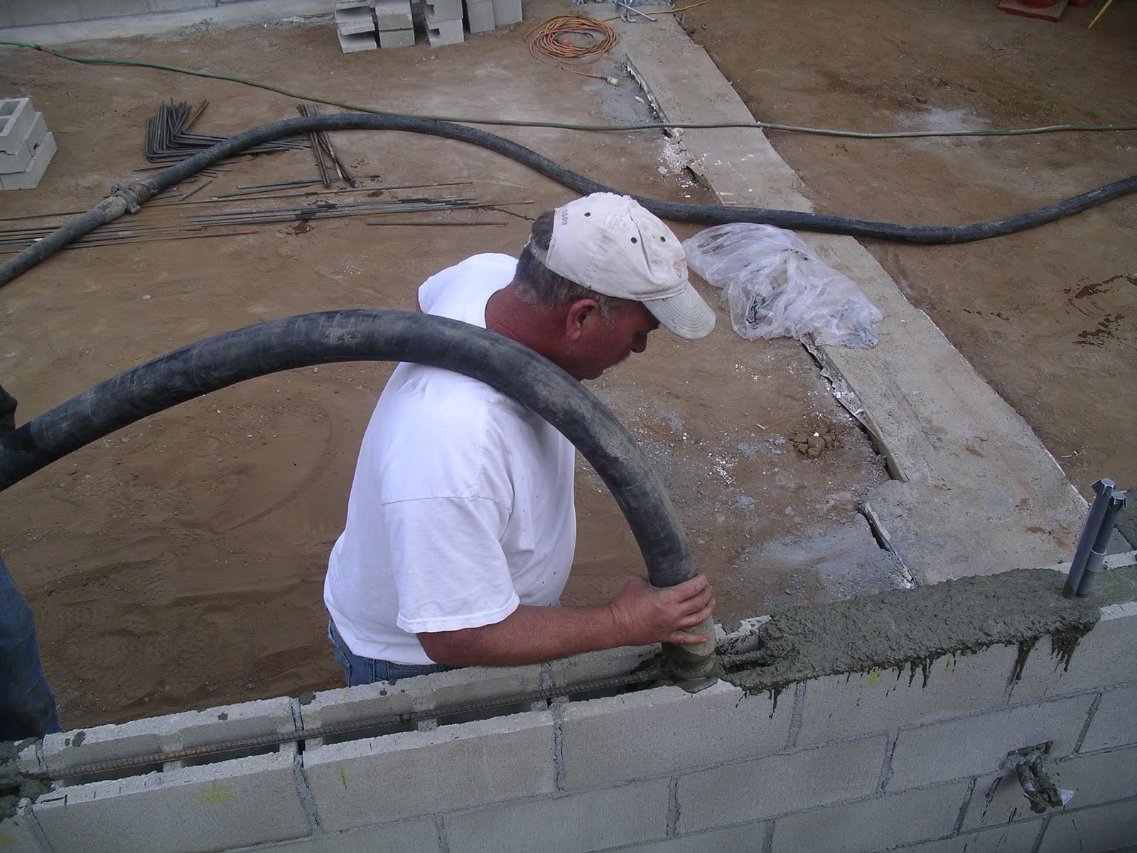 Home Remodeling Step By Step Step 12 Grouting the Retaining Wall