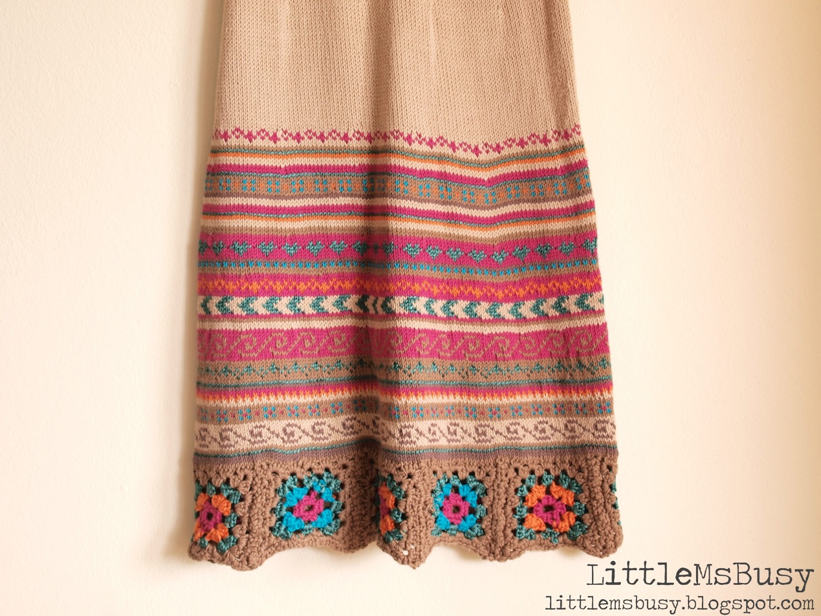 LittleMsBusy Knitting Summer Dress in Drops Safran and Peliza