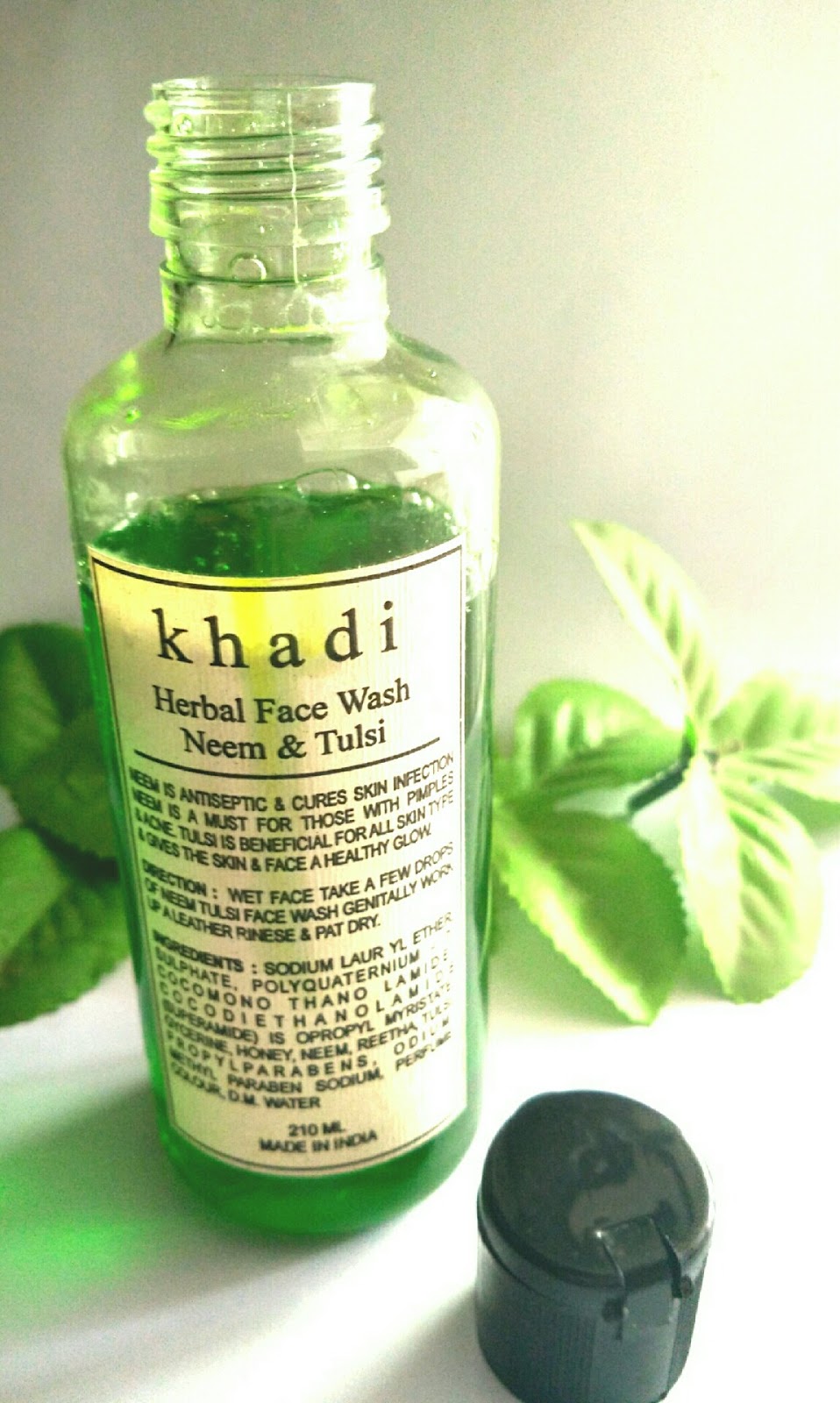 MakeupwithKaur Khadi herbal face wash Neem & Tulsi review India