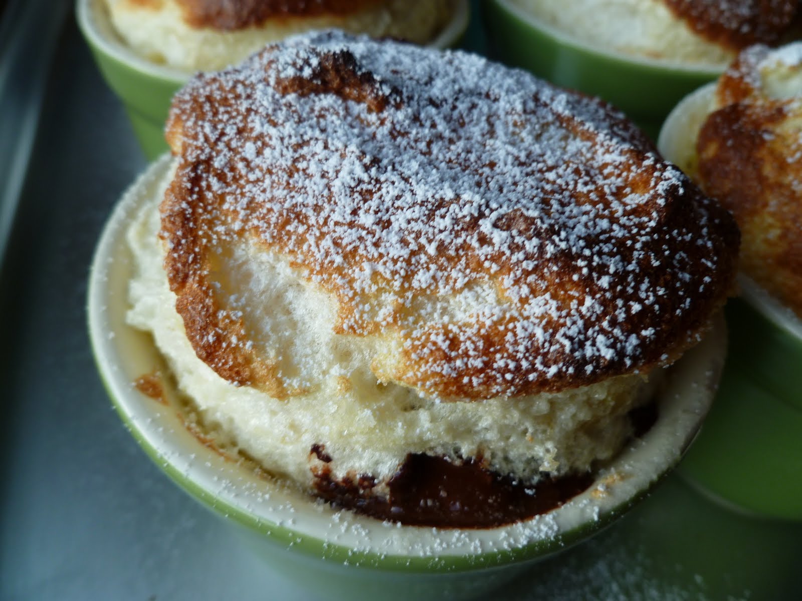 The Pastry Chef's Baking Banana Souffle with Molten Chocolate Center