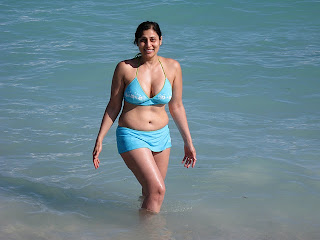 india girl in bikini at water pool