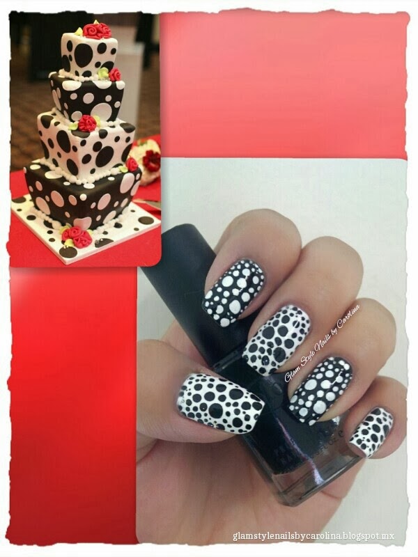 Glam Style Nails by Carolina Fondant Cake Nail Art Inspiration Day 15